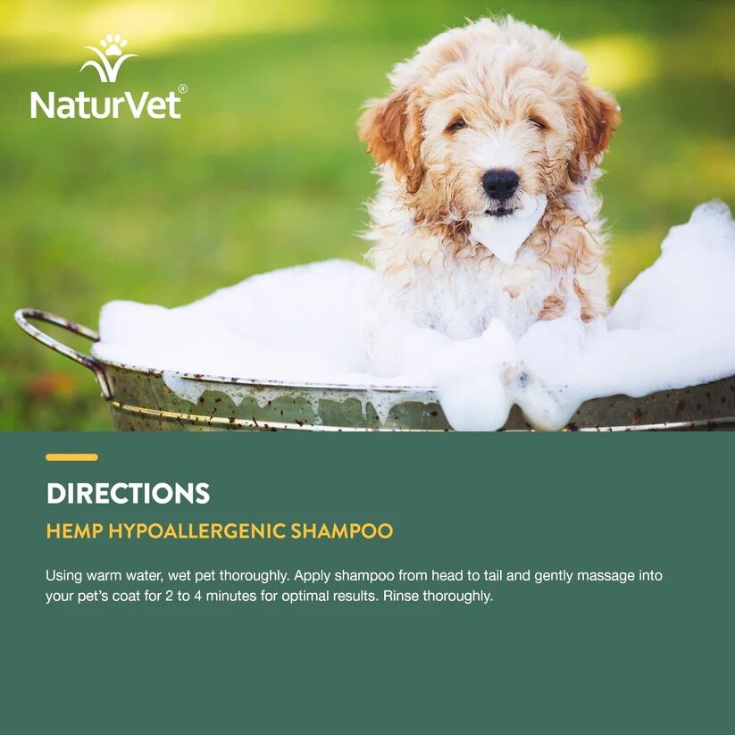 NaturVet Hemp Hypoallergenic Shampoo, 16-Oz