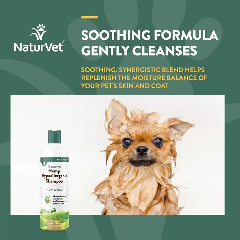 NaturVet Hemp Hypoallergenic Shampoo, 16-Oz