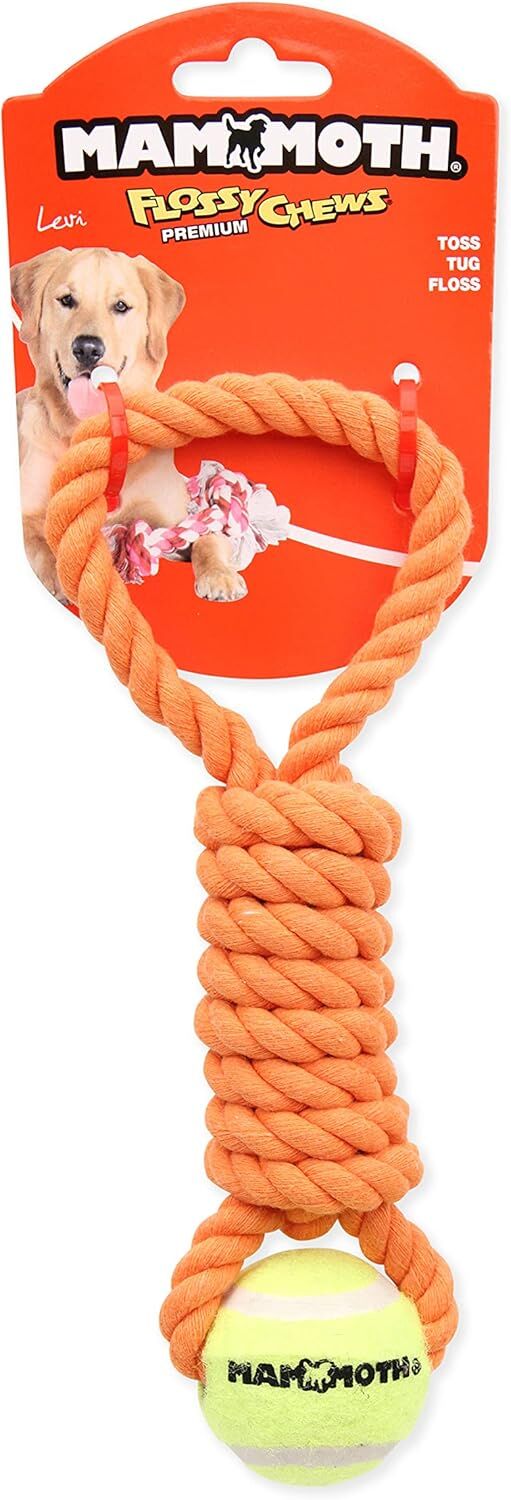 Mammoth Mini 10-In Twister Pull Tug w/Mini Ball Dog Toy