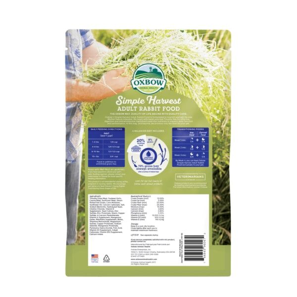 Oxbow Simple Harvest Adult Rabbit Food, 8-Lb