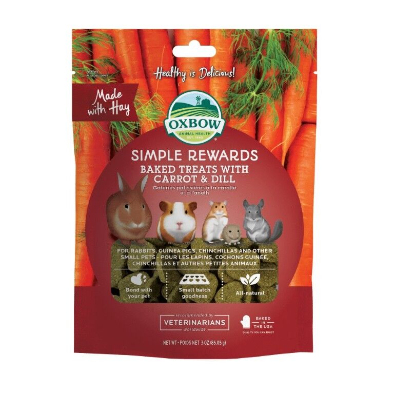 Oxbow Simple Rewards Baked Small Pet Treats With Carrot & Dill, 3-Oz