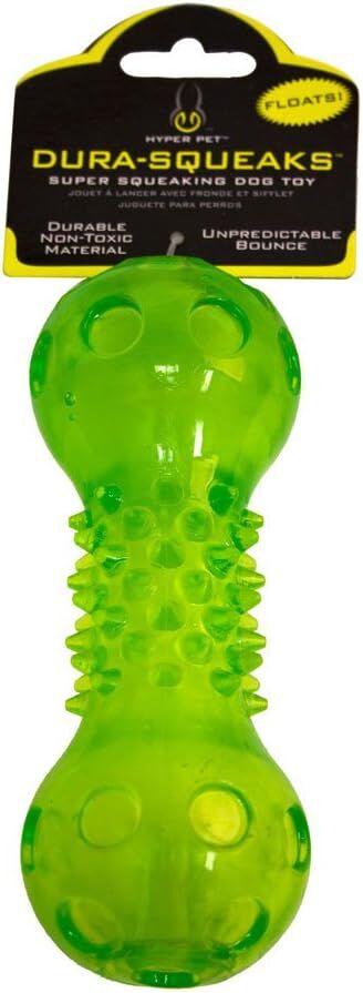 Hyper Pet Dura-Squeaks Barbell Dog Toy
