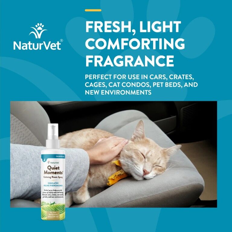 NaturVet Quiet Moments Cat Calming Room Spray, 8-Oz
