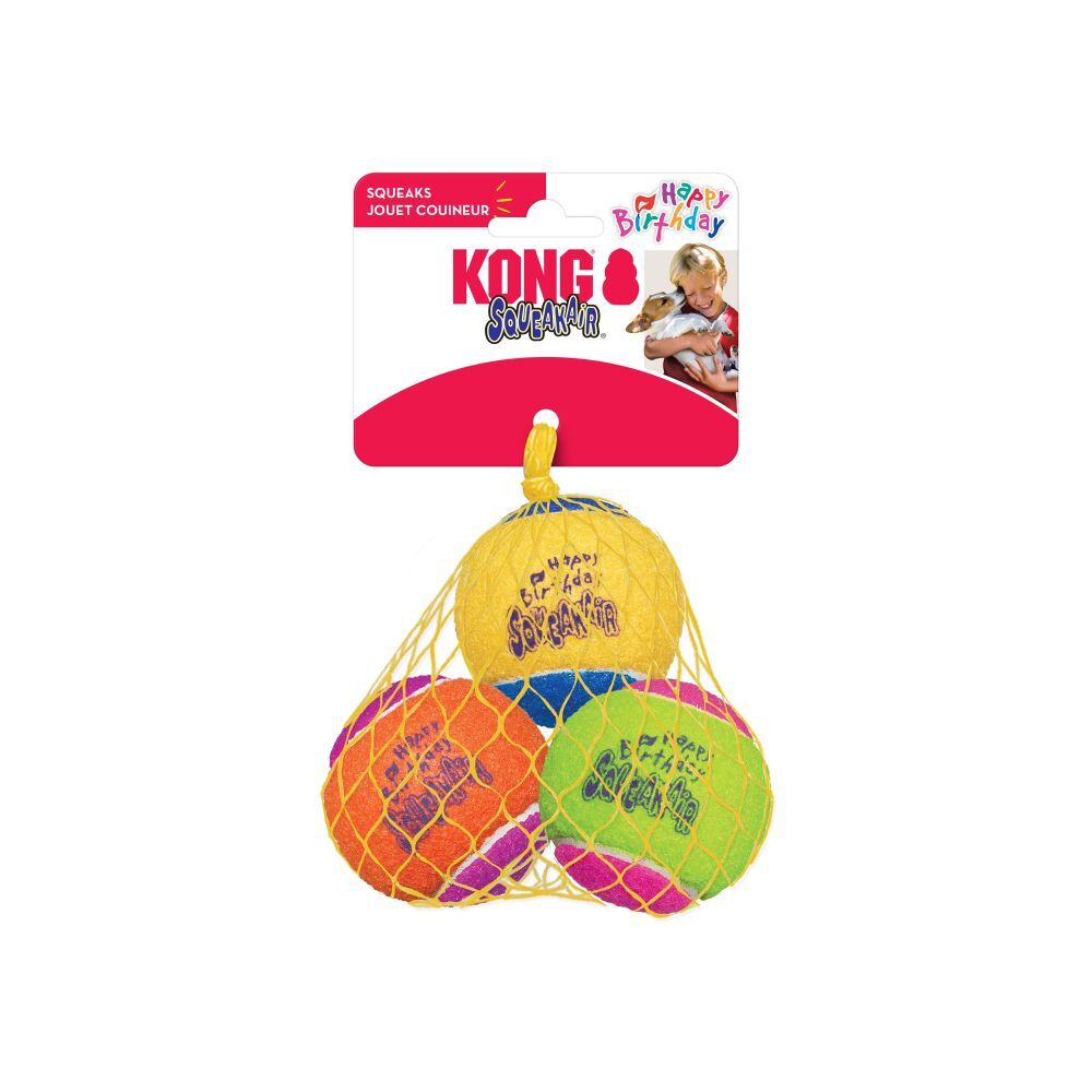 KONG SqueakAir Birthday Balls, 3-Pk