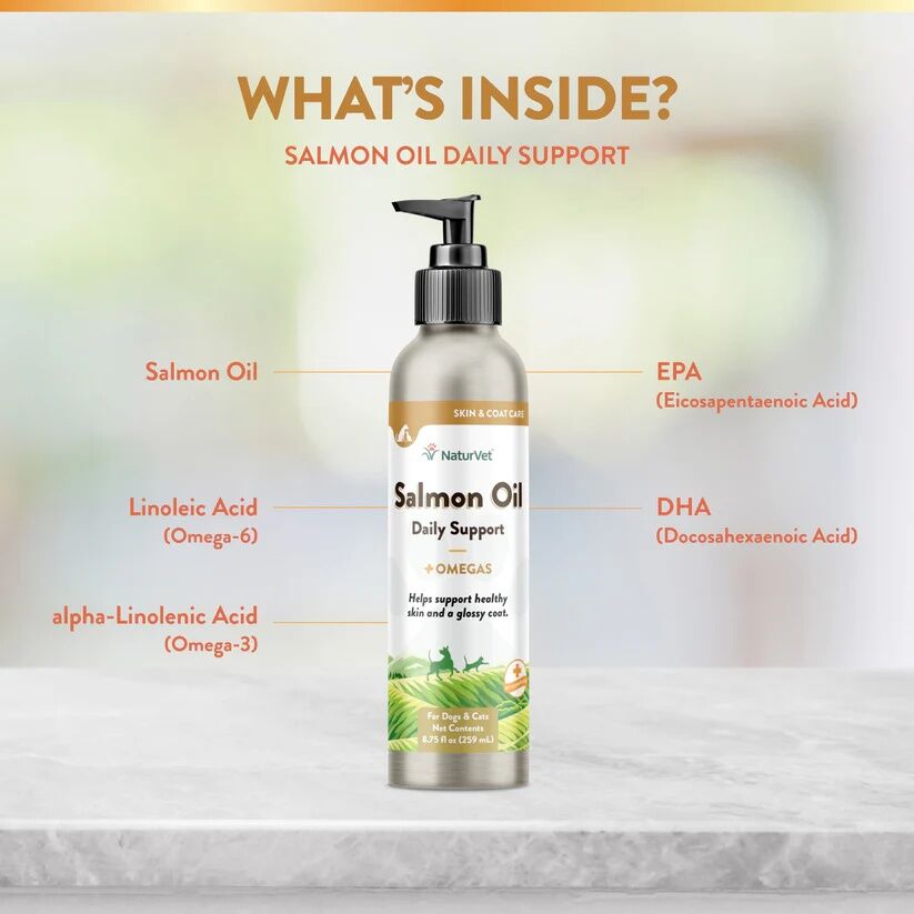 NaturVet Salmon Oil For Dogs & Cats, 8.75-Oz