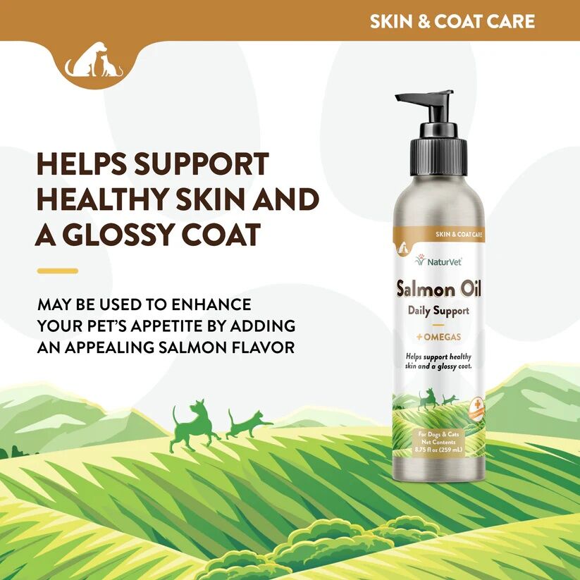 NaturVet Salmon Oil For Dogs & Cats, 8.75-Oz