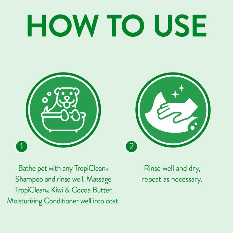 TropiClean Kiwi & Cocoa Butter Moisturizing Conditioner for Pets, 20-Oz