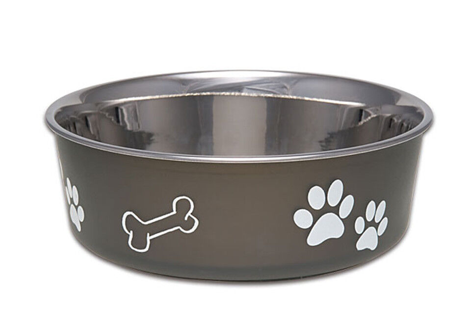 Loving Pets Bella Bowl Large Espresso Stainless Steel Dog Bowl