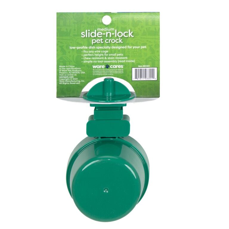Ware Pet Products Slide-N-Lock Pet Crock, 10-Oz