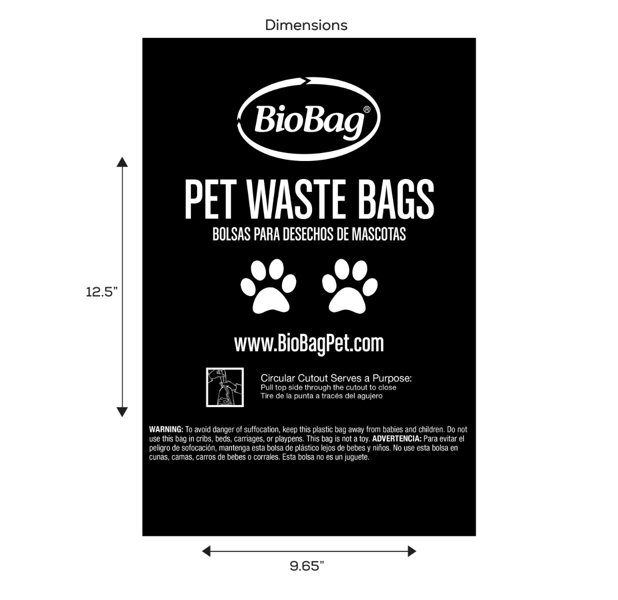 BioBag Large Dog Waste Bags, 35-Ct