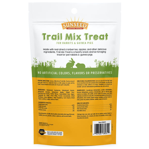 Sunseed Trail Mix Treat with Cranberry & Apple For Rabbits & Guinea Pigs, 5-Oz