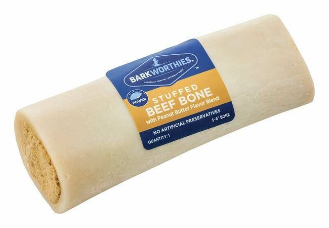 Barkworthies Shin Bone Stuffed With Beef & Peanut Butter Dog Treat- 5-6 in