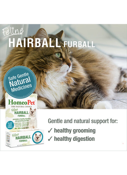 HomeoPet Feline Hairball Furball, 15-mL
