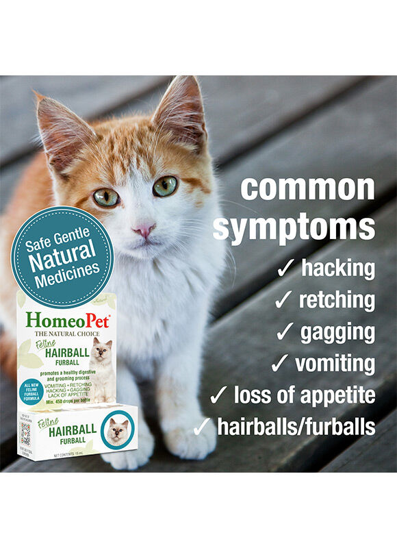 HomeoPet Feline Hairball Furball, 15-mL