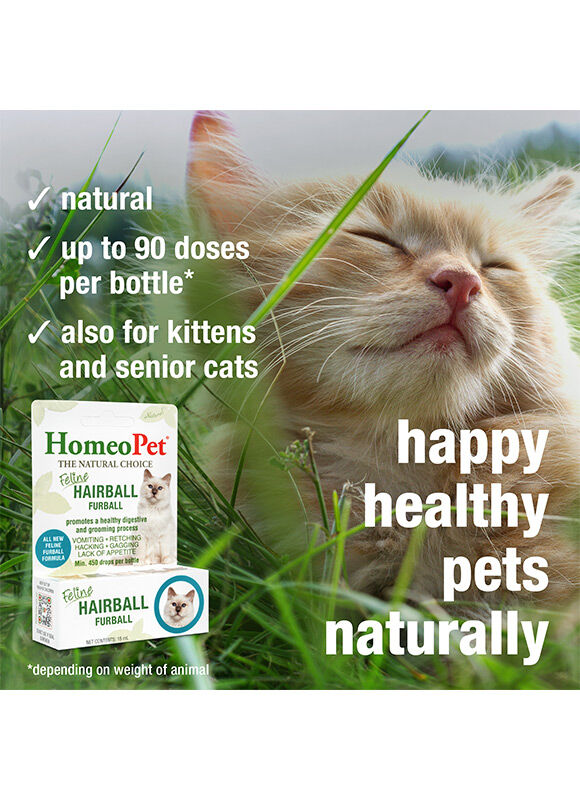 HomeoPet Feline Hairball Furball, 15-mL