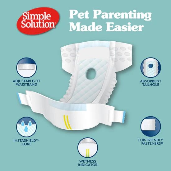 Simple Solution Disposable XXL Female Dog Diapers, 12-Ct