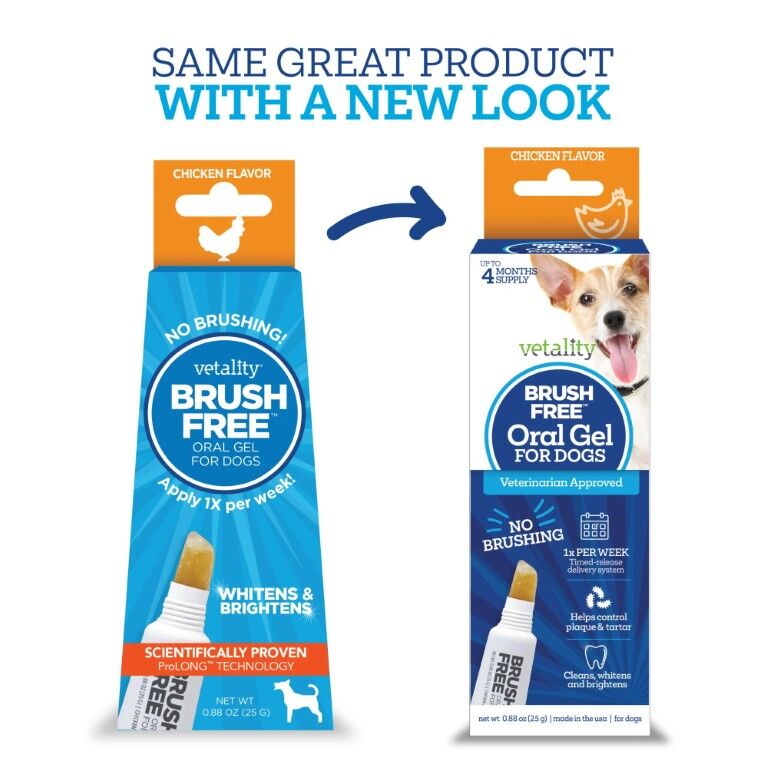 Vetality Brush Free Oral Gel for Dogs, 0.88-Oz