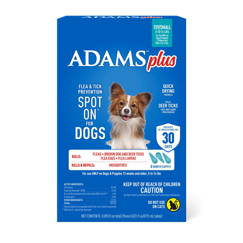 Adams Plus Flea & Tick Spot On For Dogs, Small