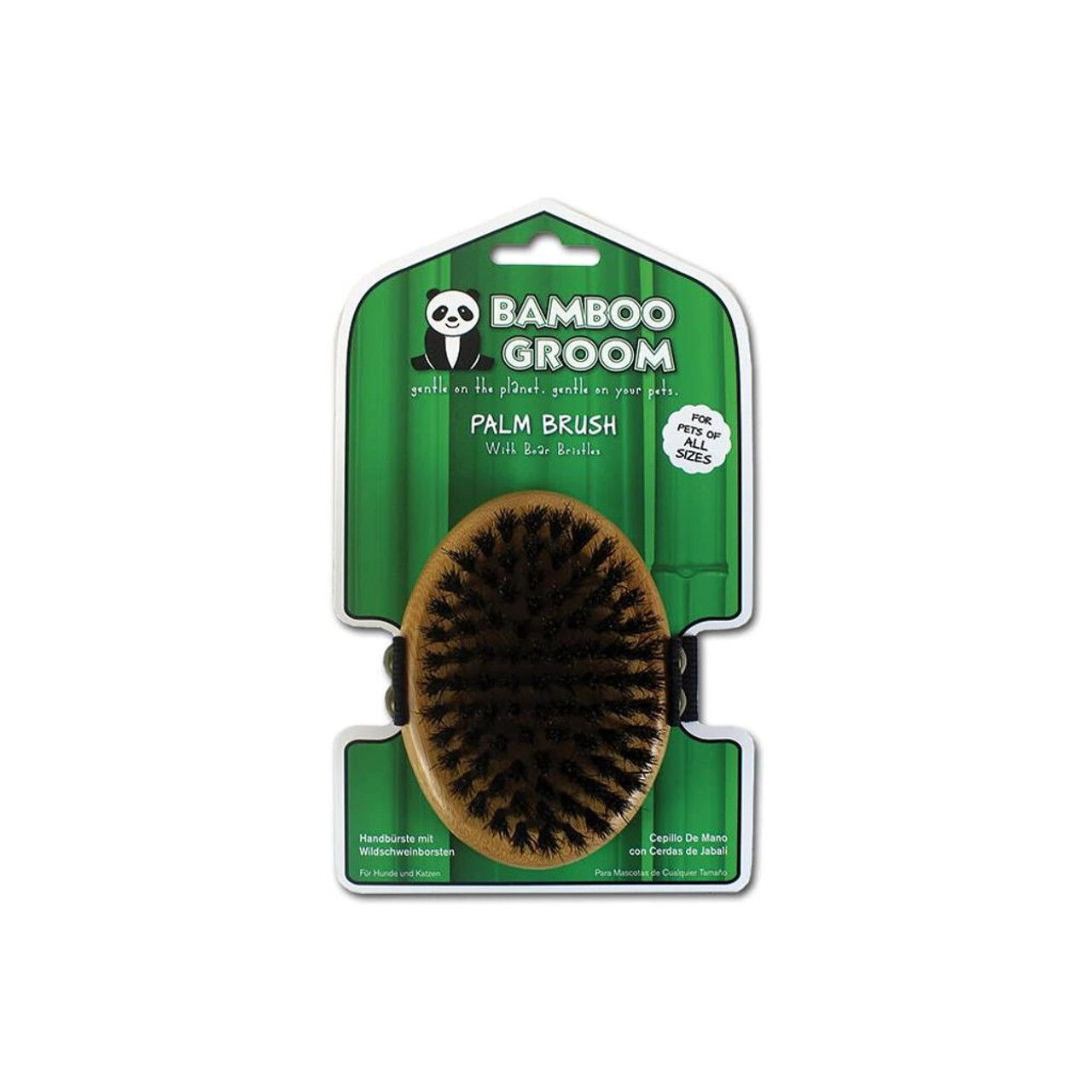 Bamboo Groom Palm Brush With Boar Bristles