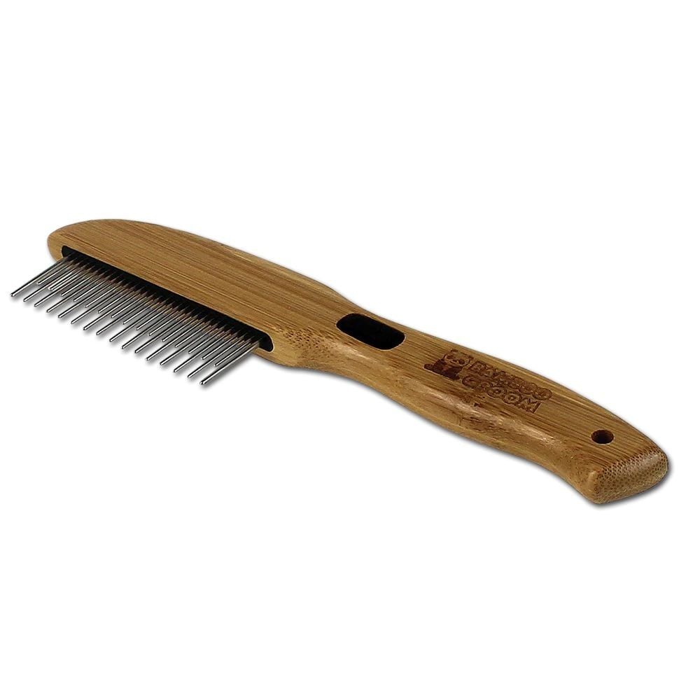 Bamboo Groom Rotating Pin Comb With 31 Rounded Pins