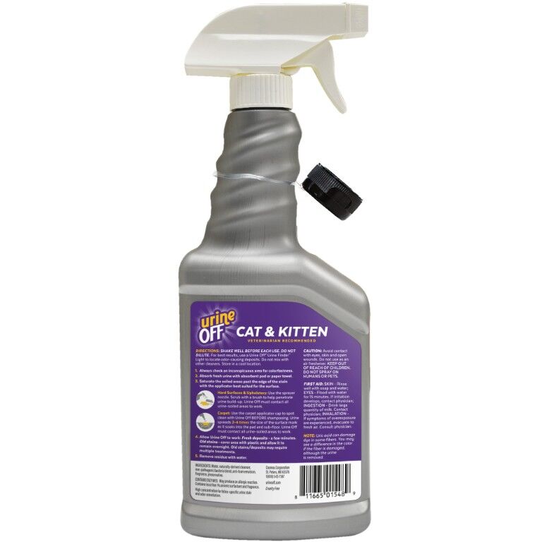 Urine Off Cat & Kitten Hard Surface Sprayer with Carpet Applicator Cap, 16.9-Oz