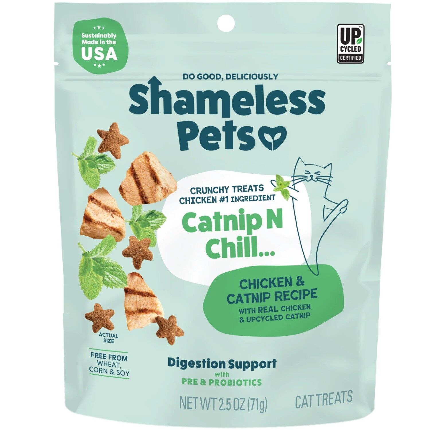 Shameless Pets Catnip N Chill Chicken Cat Treats, 2.5 oz.