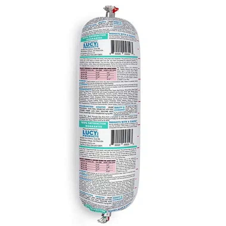 Lucy Pet Original Recipe Beef Formula Dog Food Roll, 2.5-Lb
