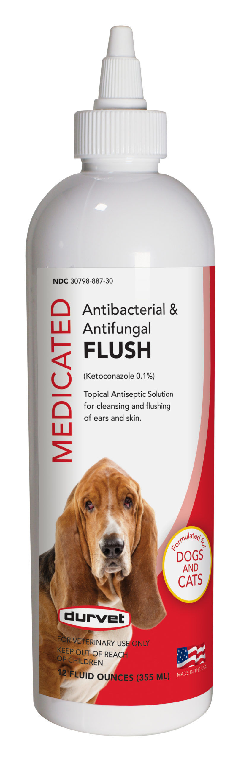 Durvet Dog And Cat Medicated Antibacterial And Antifungal Flush, 12-Oz