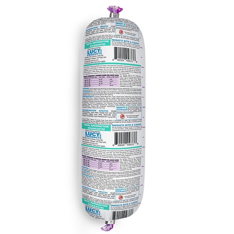 Lucy Pet Original Recipe Chicken Formula Dog Food Roll, 1-Lb