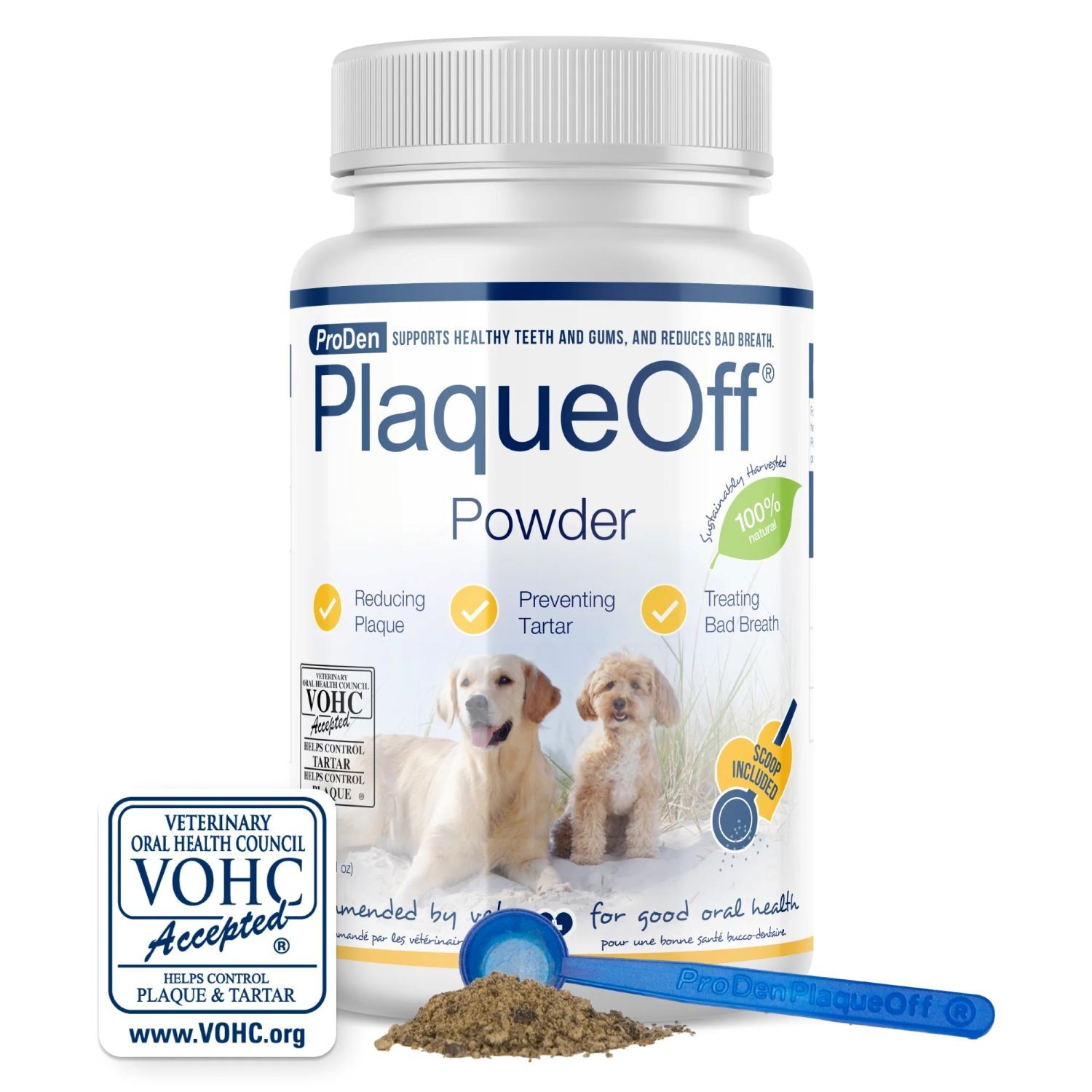 ProDen PlaqueOff Dog & Cat Dental Powder, 60-g