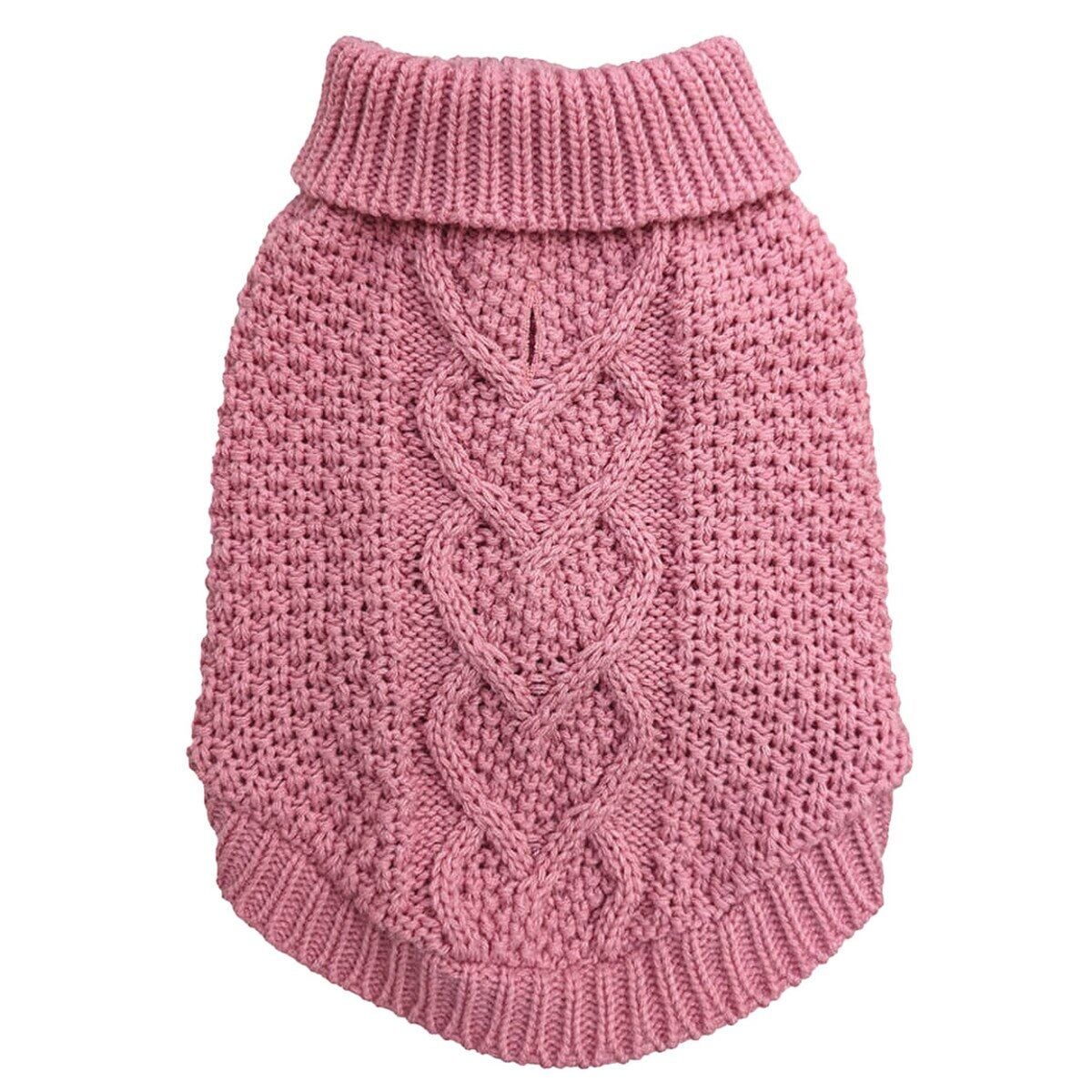 Ethical Pet Fashion Pet Small Pink Chunky Heart Sweater