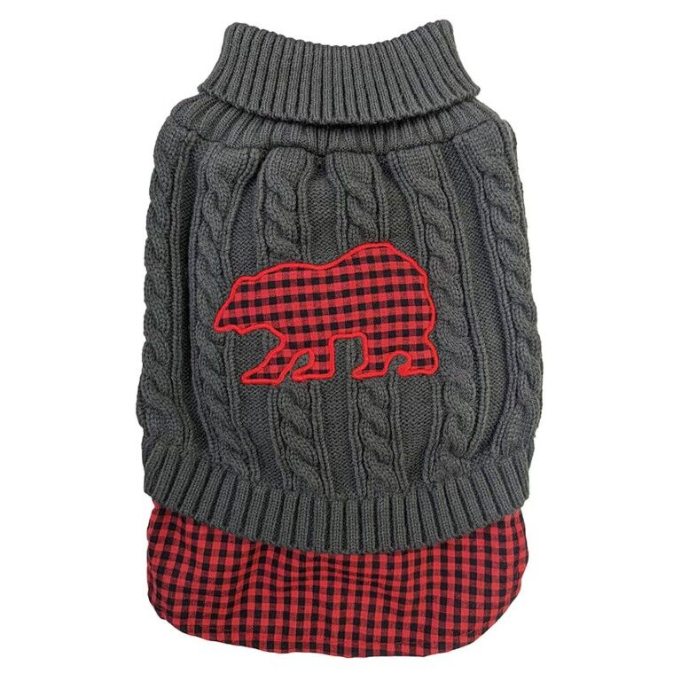 Ethical Pet Fashion Xlarge Pet Untucked Plaid Sweater