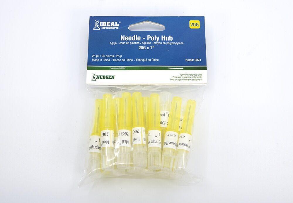 Ideal Polypropylene Hub Needle, 25-Pk