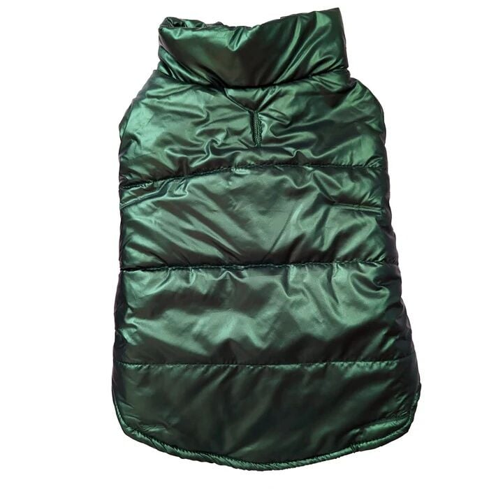 Ethical Pet Fashion Pet Medium Emerald Metallic Puffy Coat