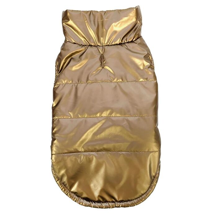 Fashion Pet Large Bronze Metallic Puffy Dog Coat