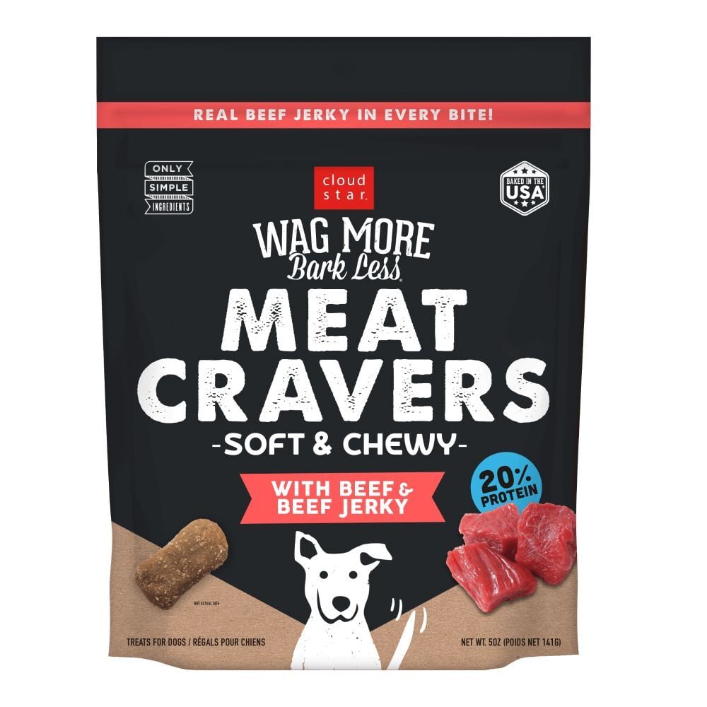 Cloud Star Wag More Bark Less Meat Cravers Soft & Chewy: Beef, 5-Oz