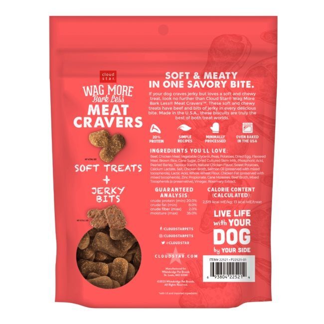 Cloud Star Wag More Bark Less Meat Cravers Soft & Chewy: Beef, 5-Oz