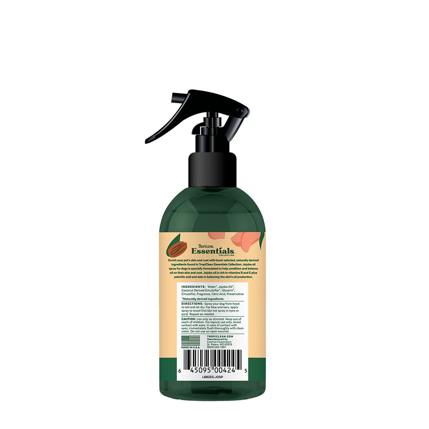 Tropiclean Essentials Jojoba Oil Refreshing Spray for Dogs, 8-Oz
