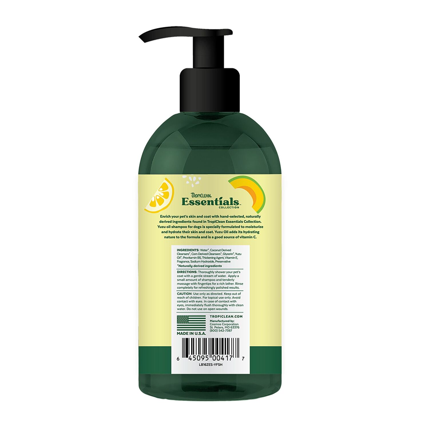 Tropiclean Essentials Yuzu Oil Moisturizing Shampoo for Dogs, 16-Oz