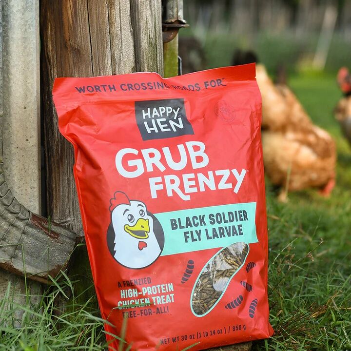 Happy Hen Grub Frenzy Black Soldier Fly Larvae Chicken Treat, 30-Oz