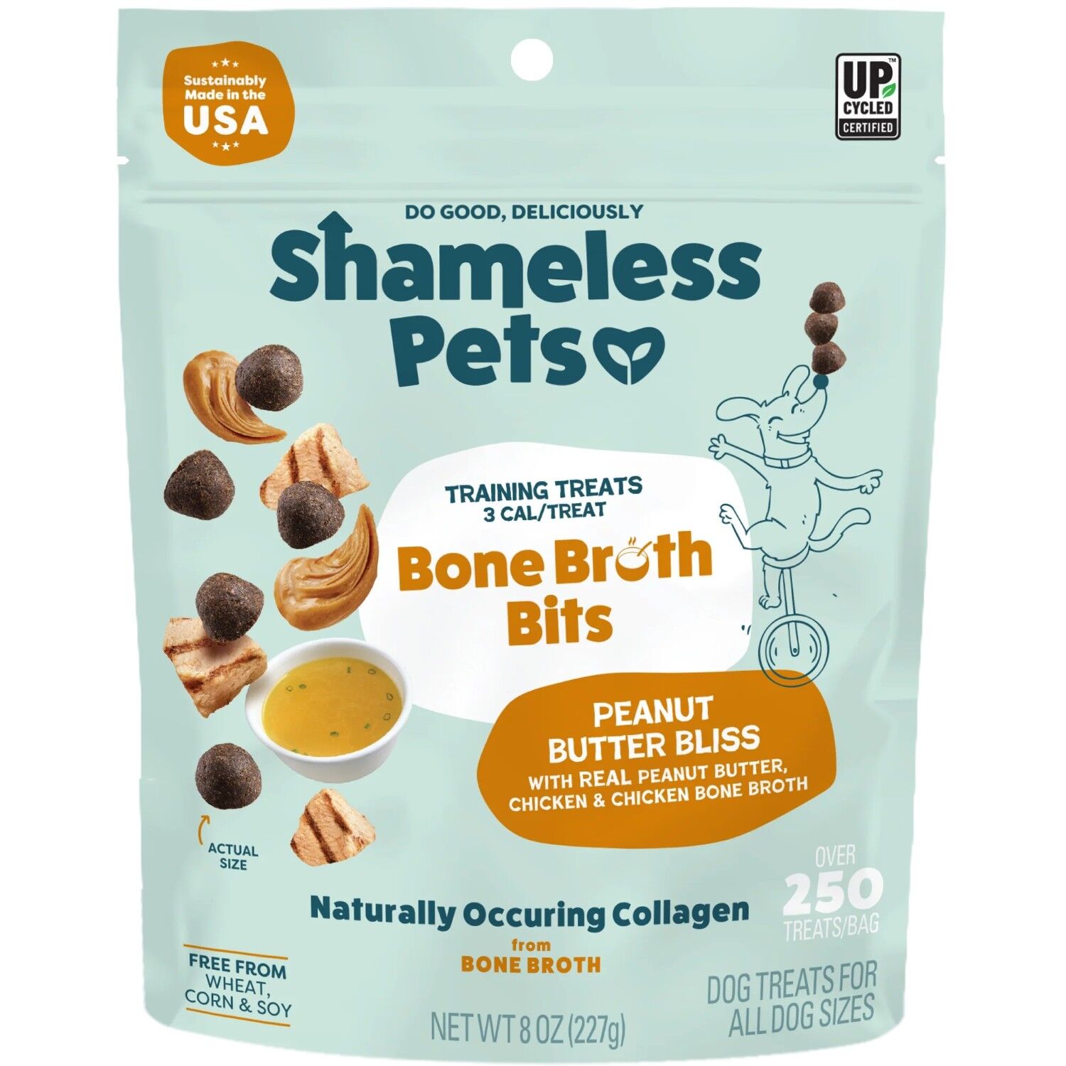 Shameless Pets Peanut Butter Bliss Bone Broth Bits, 8 oz.