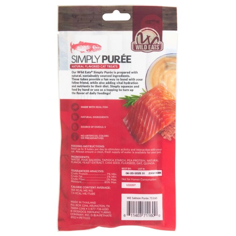 Wild Eats Simply Puree Salmon Cat Treat, 2-Oz