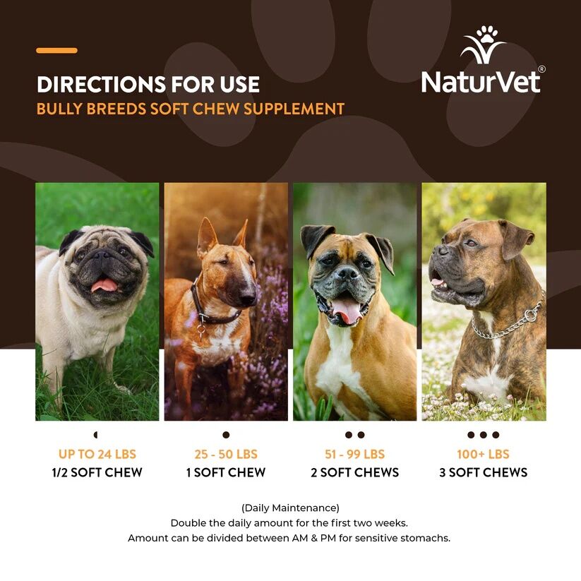 NaturVet Breed Specific Bully Breed Dogs Soft Chews, 50-Ct