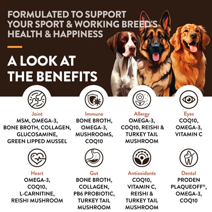 NaturVet Breed Specific Sport & Working Breed Dogs Soft Chews, 50-Ct