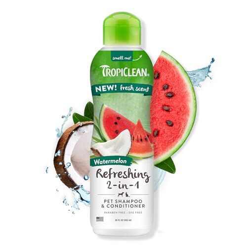 TropiClean Watermelon Refreshing 2-in-1 Shampoo and Conditioner, 20-Oz