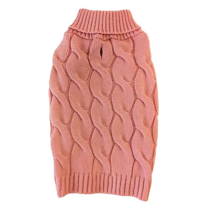 Ethical Pet Fashion Pet Large Cotton Candy Pink Twisted Cable Sweater