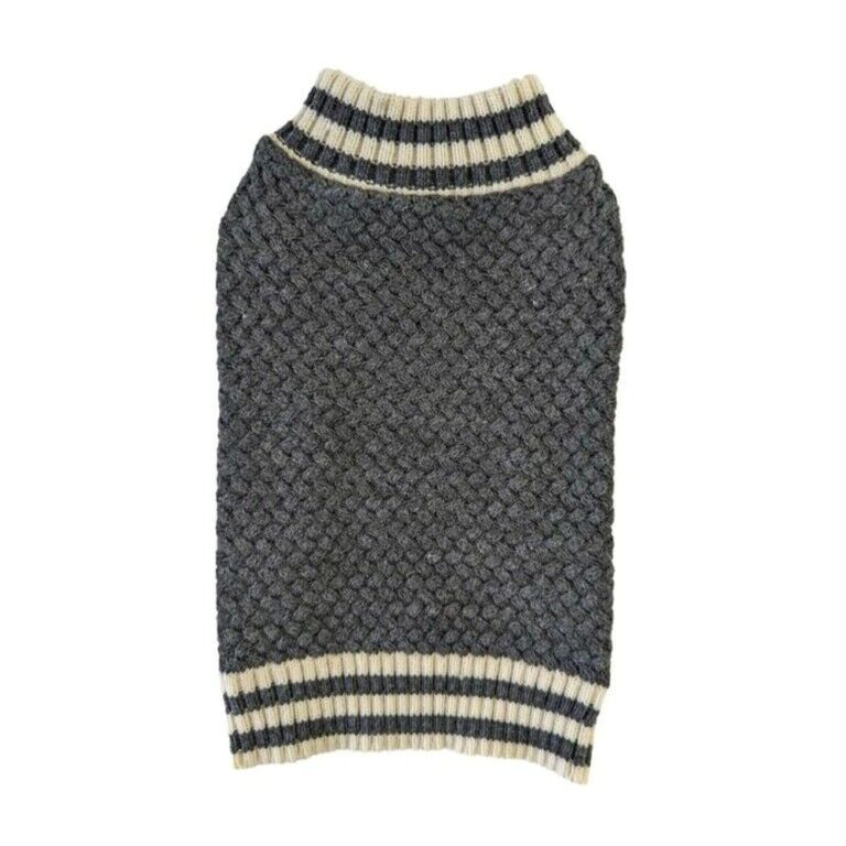 Fashion Pet Xsmall Grey Waffle Knit Dog Sweater