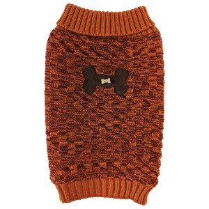 Pashion Pet Orange Medium Bone Accent Dog Sweater