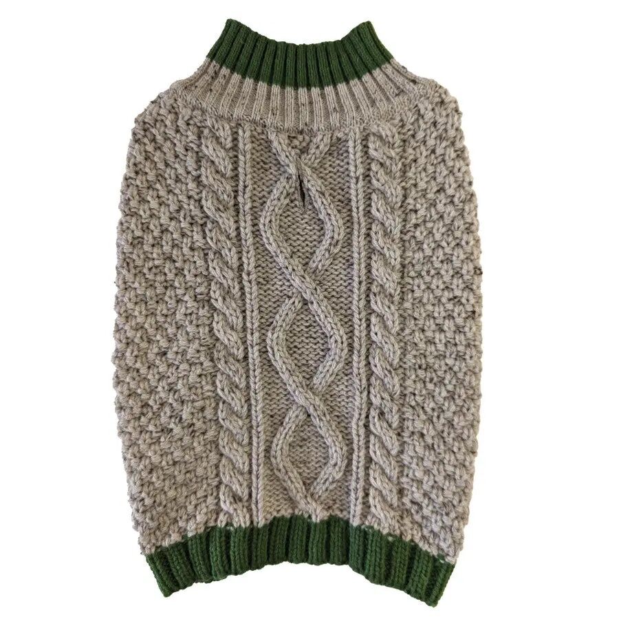 Ethical Pet Fashion Pet Medium Taupe Alpine Cable Sweater
