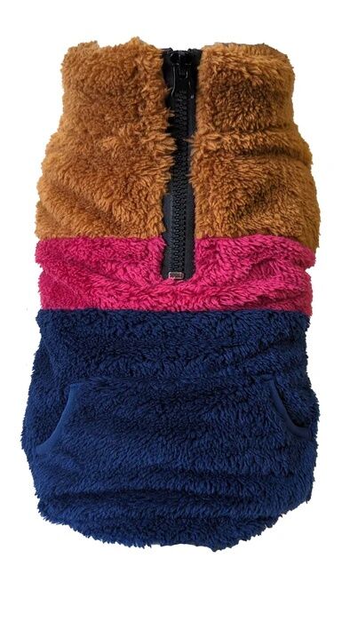 Ethical Pet Fashion Pet Extra Large Caramel/Fuchsia/Indigo Color Block Vest
